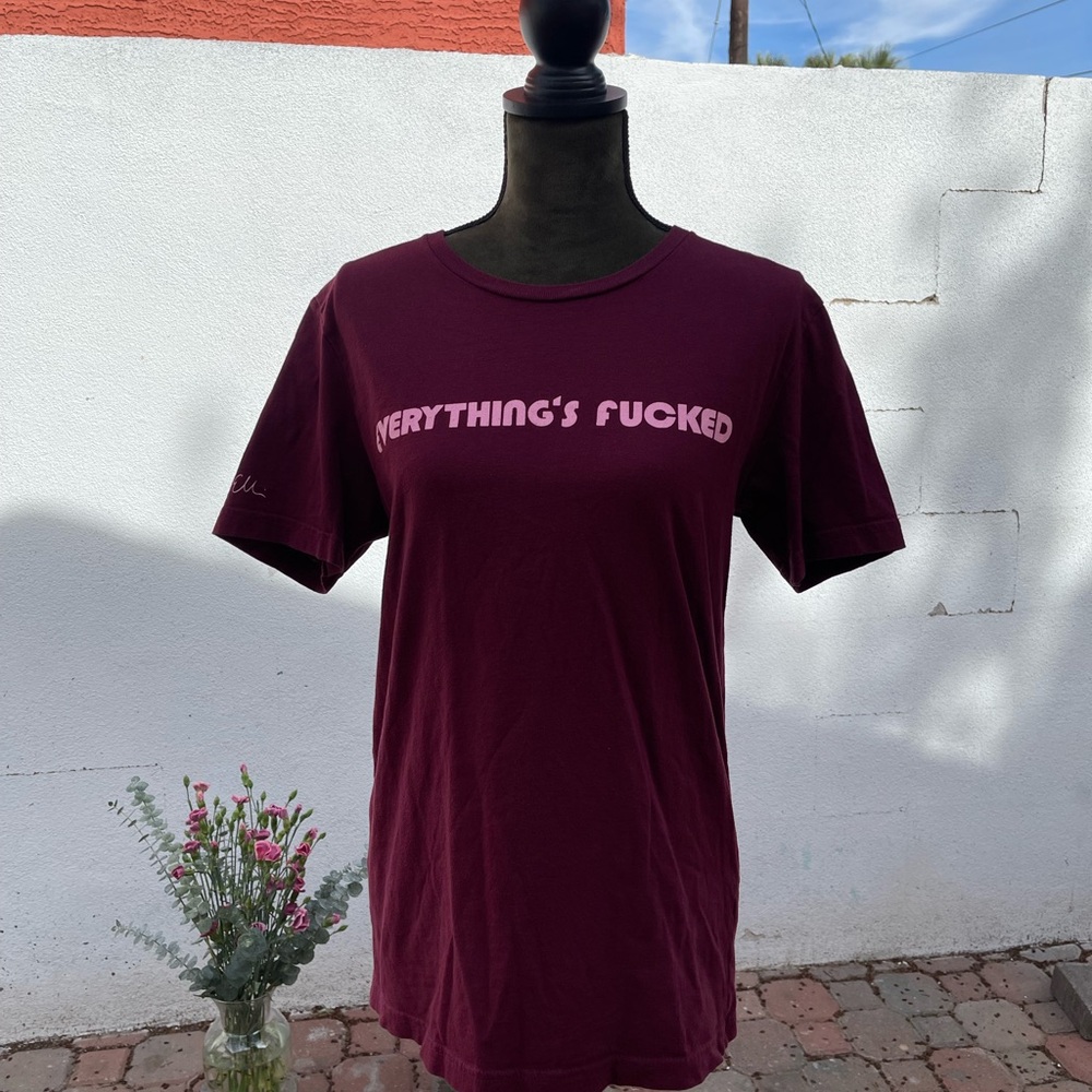 Men's Burgundy Graphic T-Shirt